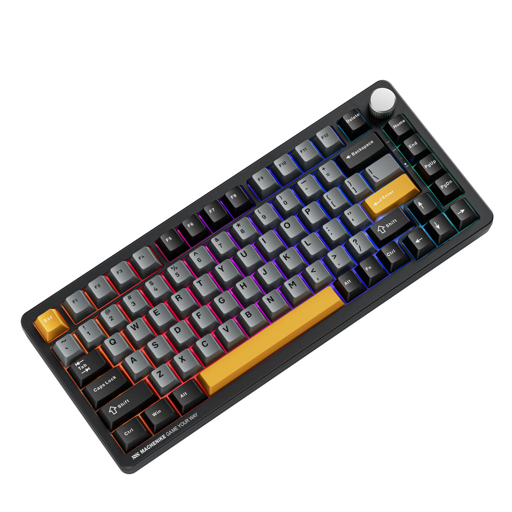 Machenike K600-B82W laidinė mechaninė foniniu šviesa leidiama žaidimo klaviatūra GR Silver Switch - juoda -- Gaming...