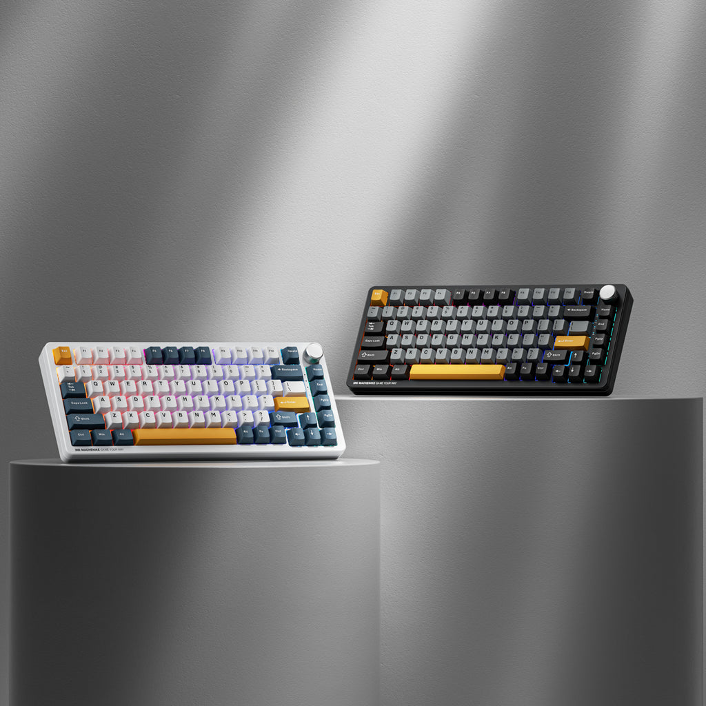 Machenike K600-B82W laidinė mechaninė foniniu šviesa leidiama žaidimo klaviatūra GR Silver Switch - juoda -- Gaming...