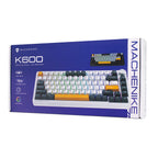 Machenike K600-B82W laidinė mechaninė foniniu šviesa leidiama žaidimo klaviatūra GR Silver Switch - juoda -- Gaming...