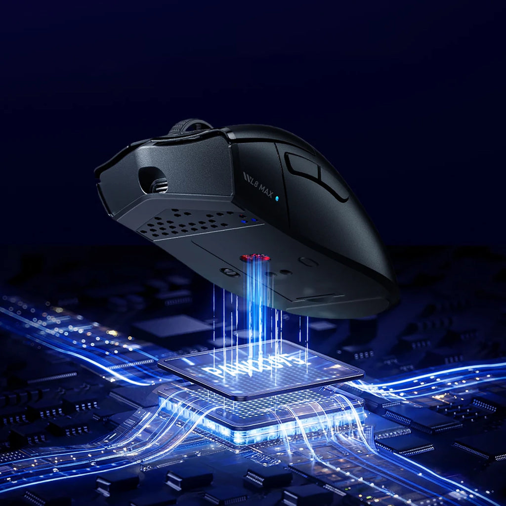 Machenike L8 Max belaidė žaidimų pelė su įkrovimo stotele - Juoda -- Gaming Accessories