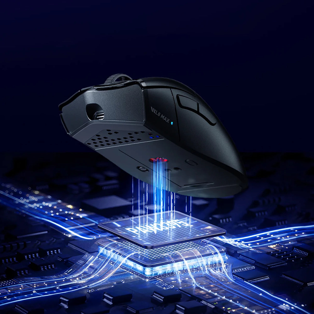 Machenike L8 Max belaidė žaidimų pelė su įkrovimo stotele - Juoda -- Gaming Accessories