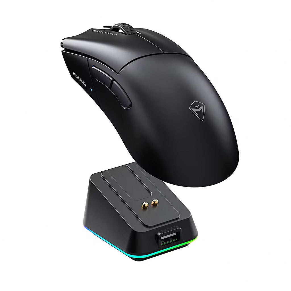 Machenike L8 Max belaidė žaidimų pelė su įkrovimo stotele - Juoda -- Gaming Accessories