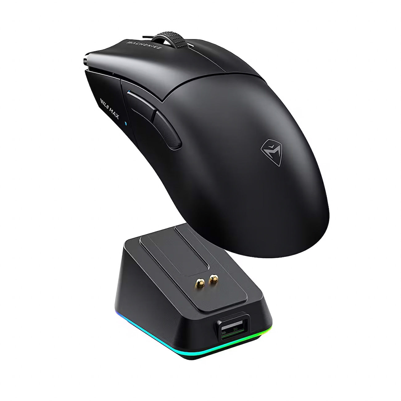 Machenike L8 Max belaidė žaidimų pelė su įkrovimo stotele - Juoda -- Gaming Accessories