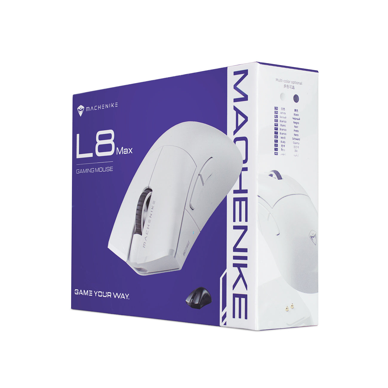 Machenike L8 Max belaidė žaidimų pelė su įkrovimo stotele - Juoda -- Gaming Accessories