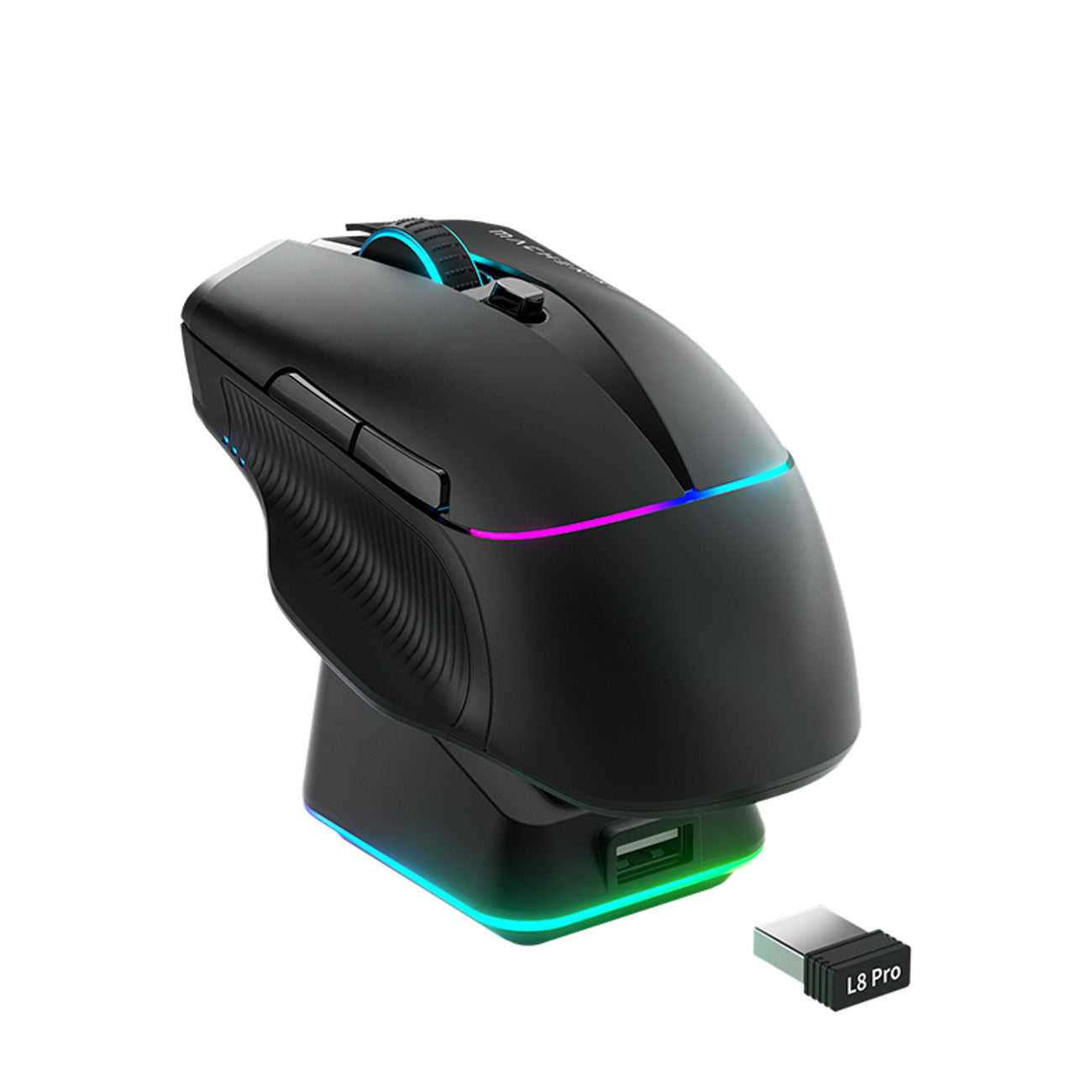 Machenike L8 Pro belaidė žaidimų pelė su įkrovimo stotele - Juoda -- Gaming Accessories