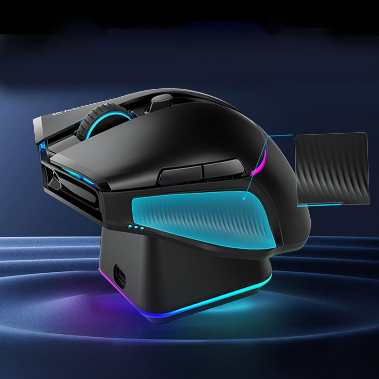 Machenike L8 Pro belaidė žaidimų pelė su įkrovimo stotele - Juoda -- Gaming Accessories