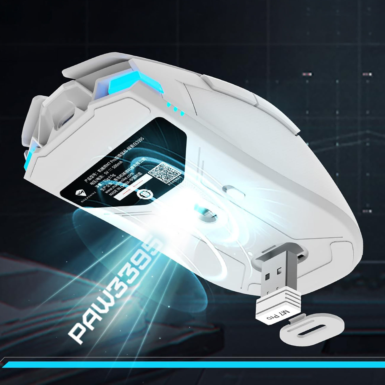 Machenike M7 Pro belaidė žaidimų pelė - Balta -- Gaming Accessories
