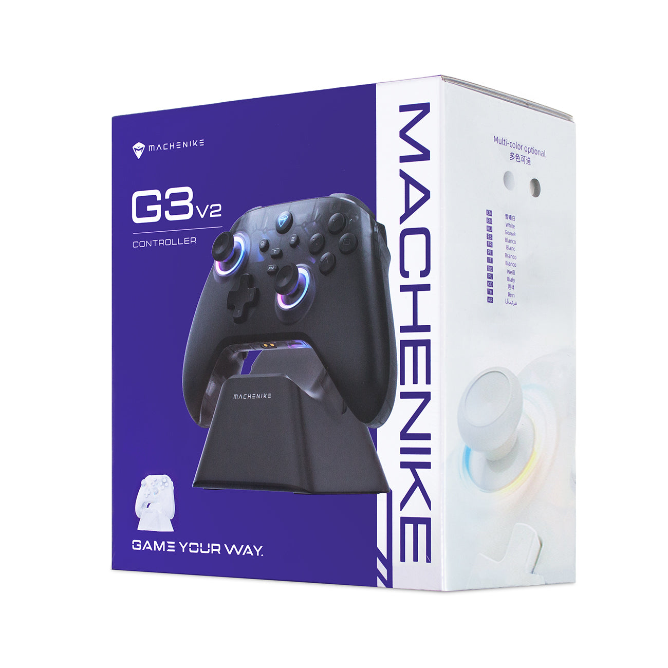 Machenike G3 V2 Belaidis Žaidimų Valdiklis su Įkrovimo Stotele - Balta -- Gaming Accessories