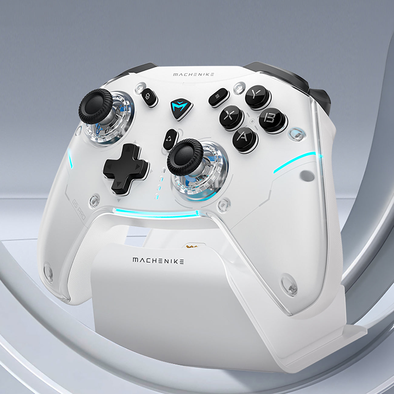 Machenike G5Pro Max Belaidis Žaidimų Valdiklis su Įkrovimo Stotele - Balta -- Gaming Accessories