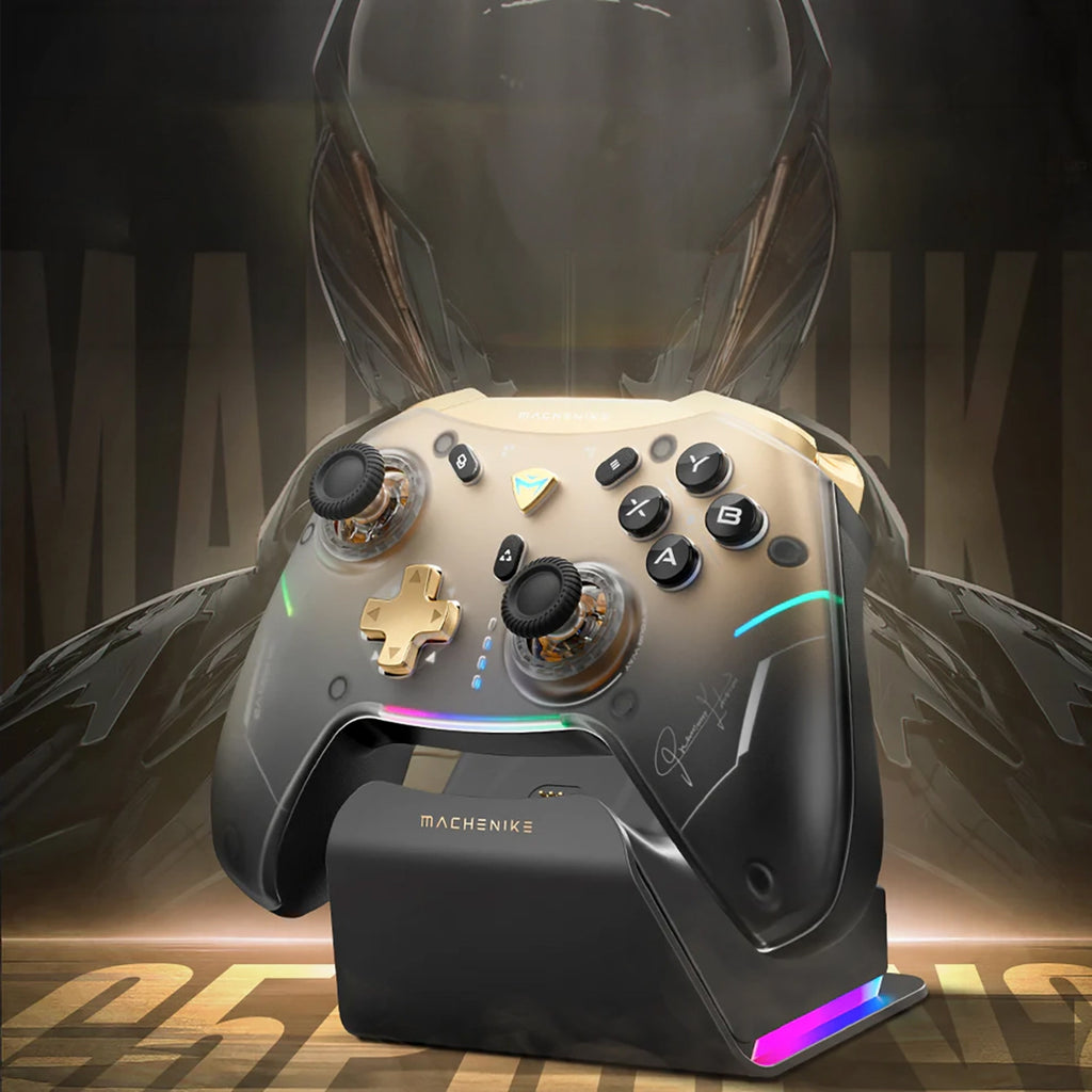 Machenike G5Pro Premium Edition belaidis žaidimų valdiklis su įkrovimo stotele – juodas ir auksinis -- Gaming Accessories