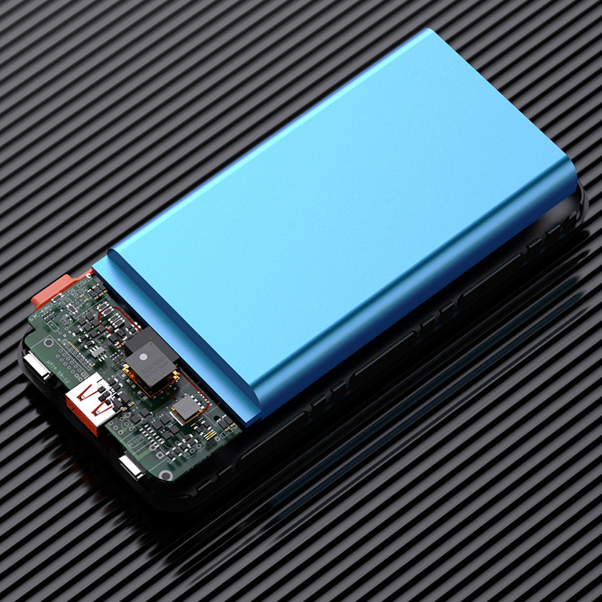 Wozinsky WFC-15B 20000mAh 22.5W PD20W powerbankas su integruotais Lightning ir USB-C kabeliais - Juodas -- Powerbanks