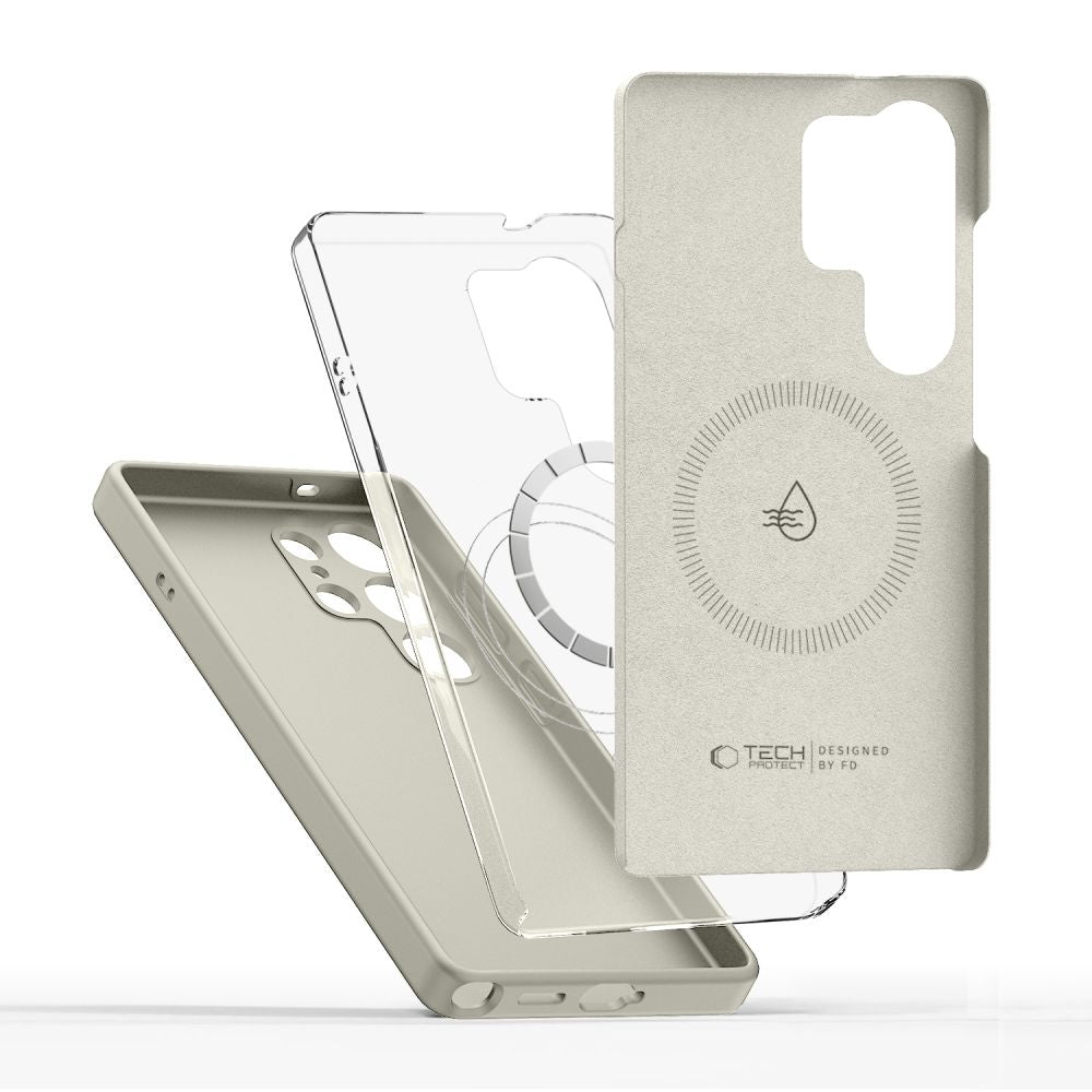 Tech-Protect silikoninis dėklas MagSafe Samsung Galaxy S26 Ultra - smėlio spalvos -- Samsung Galaxy S26 Ultra