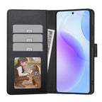 Tech-Protect piniginės dėklas, skirtas Samsung Galaxy S26 – juodas ir raudonas -- Samsung Galaxy S26