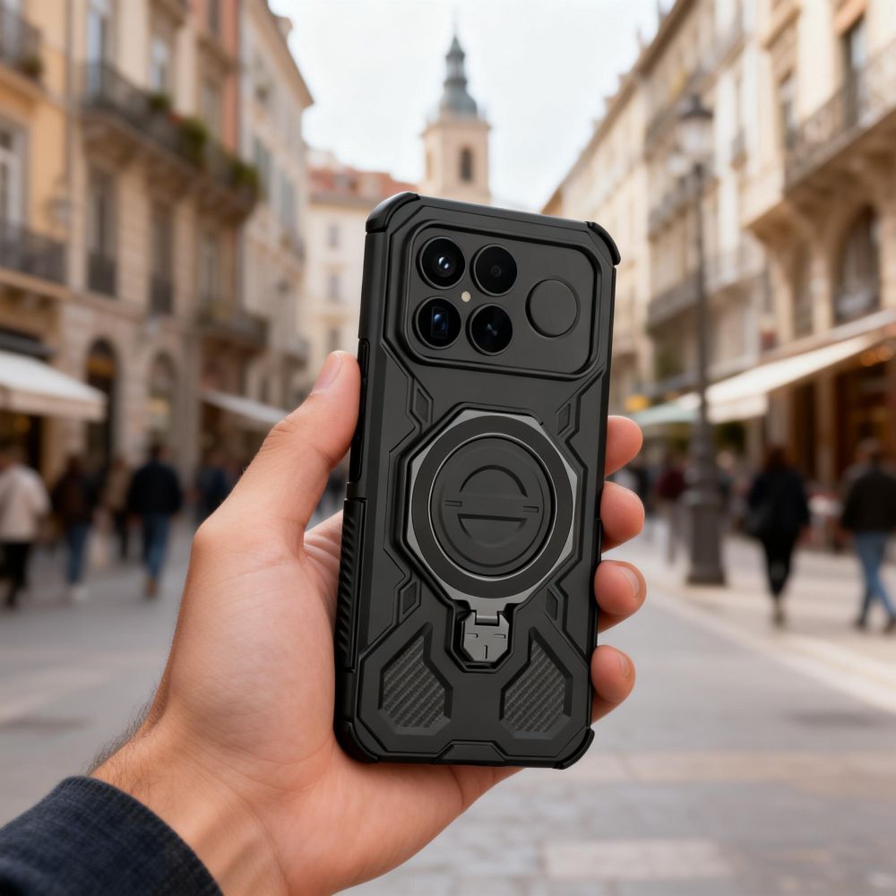 Tech-Protect TacticStand MagSafe dėklas, skirtas Xiaomi Poco F8 Ultra - juodas
