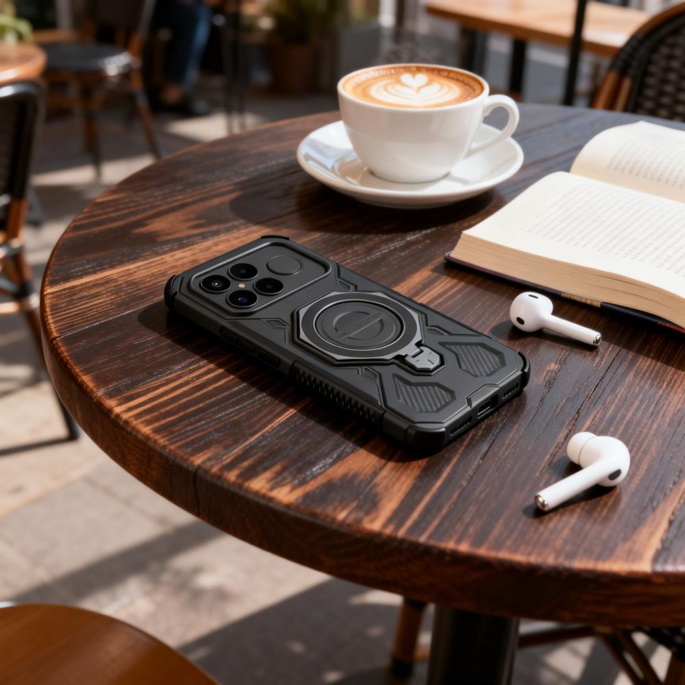 Tech-Protect TacticStand MagSafe dėklas, skirtas Xiaomi Poco F8 Ultra - juodas