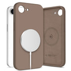Tech-Protect Silikonas MagSafe Dėklas, skirtas iPhone 16e / 17e - ruda -- iPhone 16e / iPhone 17e