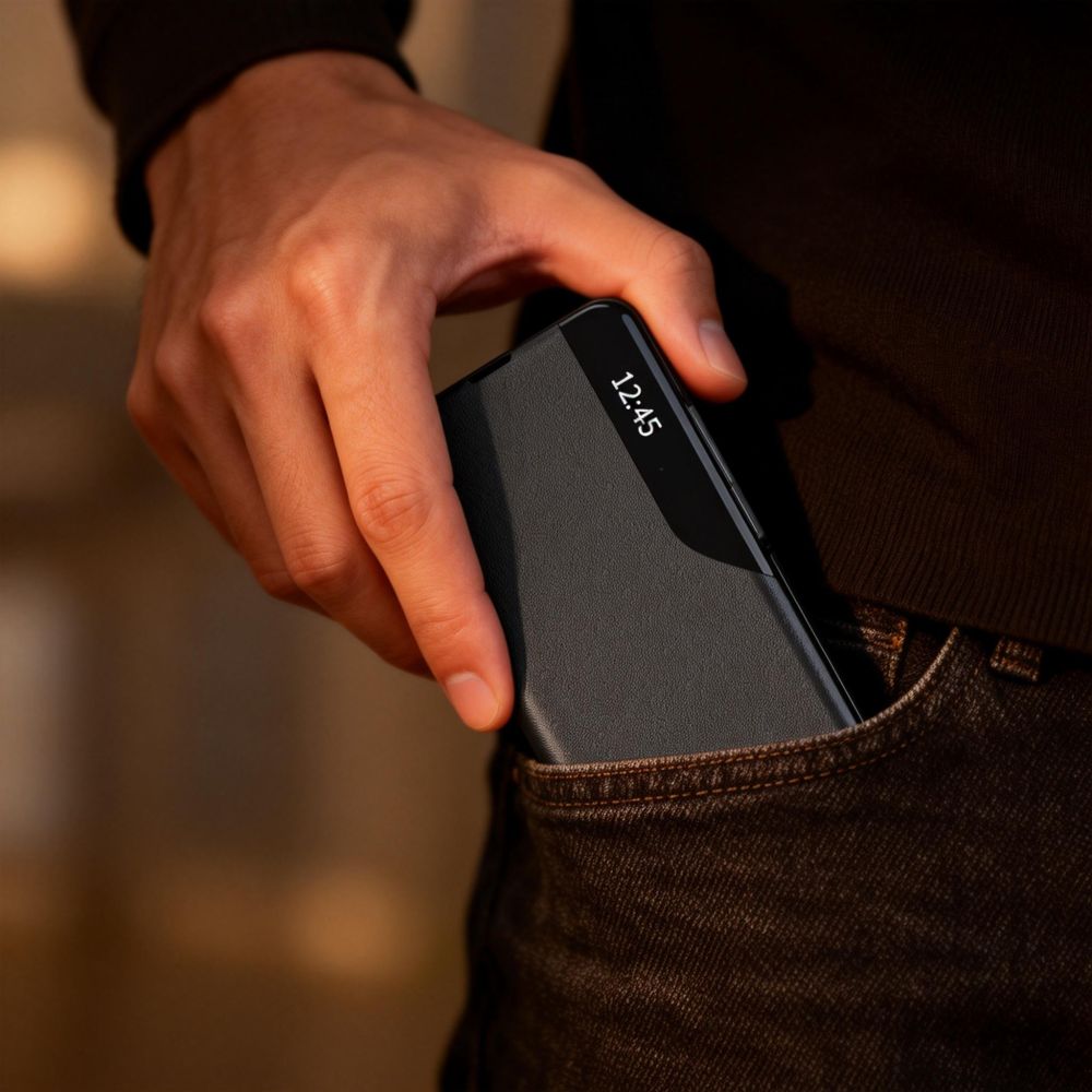 Tech-Protect Išmanusis Vew dėklas, skirtas Samsung Galaxy A57 5G - Black -- Samsung Galaxy A57 5G