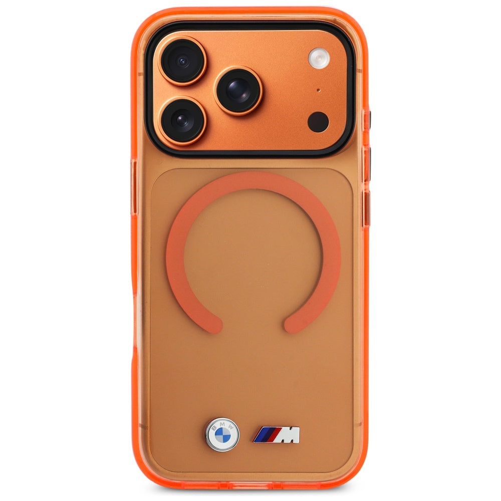BMW M IML Metaliniai logotipai MagSafe Dėklas, skirtas iPhone 17 Pro - Pro Orange