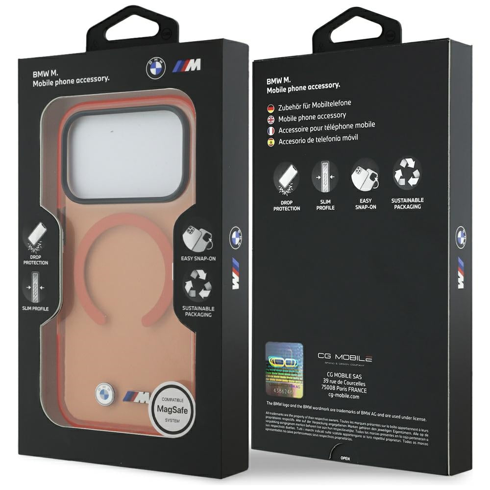BMW M IML Metaliniai logotipai MagSafe Dėklas, skirtas iPhone 17 Pro - Pro Orange