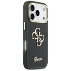Guess IML 4G Script Metalinis dėklas, skirtas iPhone 17 Pro - black