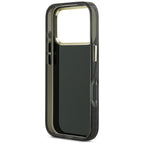 Guess IML 4G Script Metalinis dėklas, skirtas iPhone 17 Pro - black