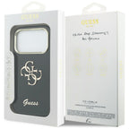 Guess IML 4G Script Metalinis dėklas, skirtas iPhone 17 Pro - black