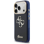 Guess IML 4G Script metalinis dėklas, skirtas iPhone 17 Pro - Blue