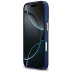 Guess IML 4G Script metalinis dėklas, skirtas iPhone 17 Pro - Blue