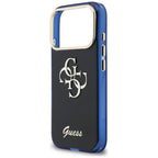 Guess IML 4G Script metalinis dėklas, skirtas iPhone 17 Pro - Blue