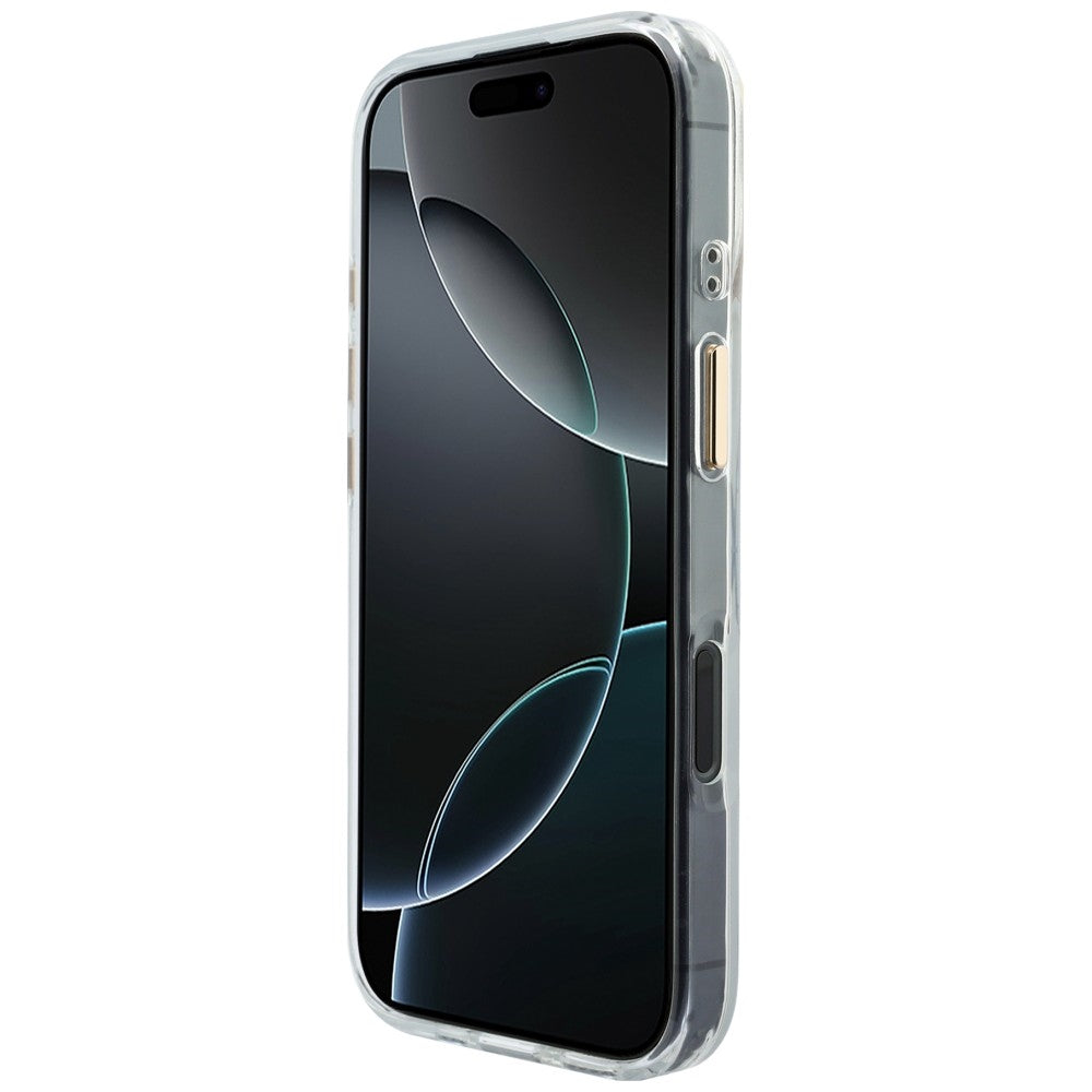 Guess IML Gradient Script Metal MagSafe Dėklas, skirtas iPhone 17 - White