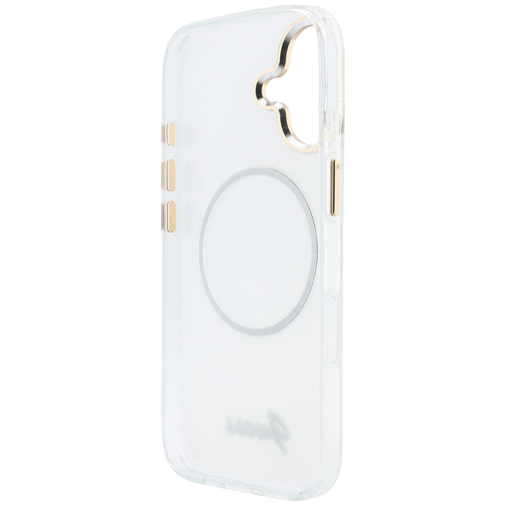 Guess IML Gradient Script Metal MagSafe Dėklas, skirtas iPhone 17 - White