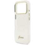 Guess IML Gradient Script Metal MagSafe Dėklas, skirtas iPhone 17 Pro - White