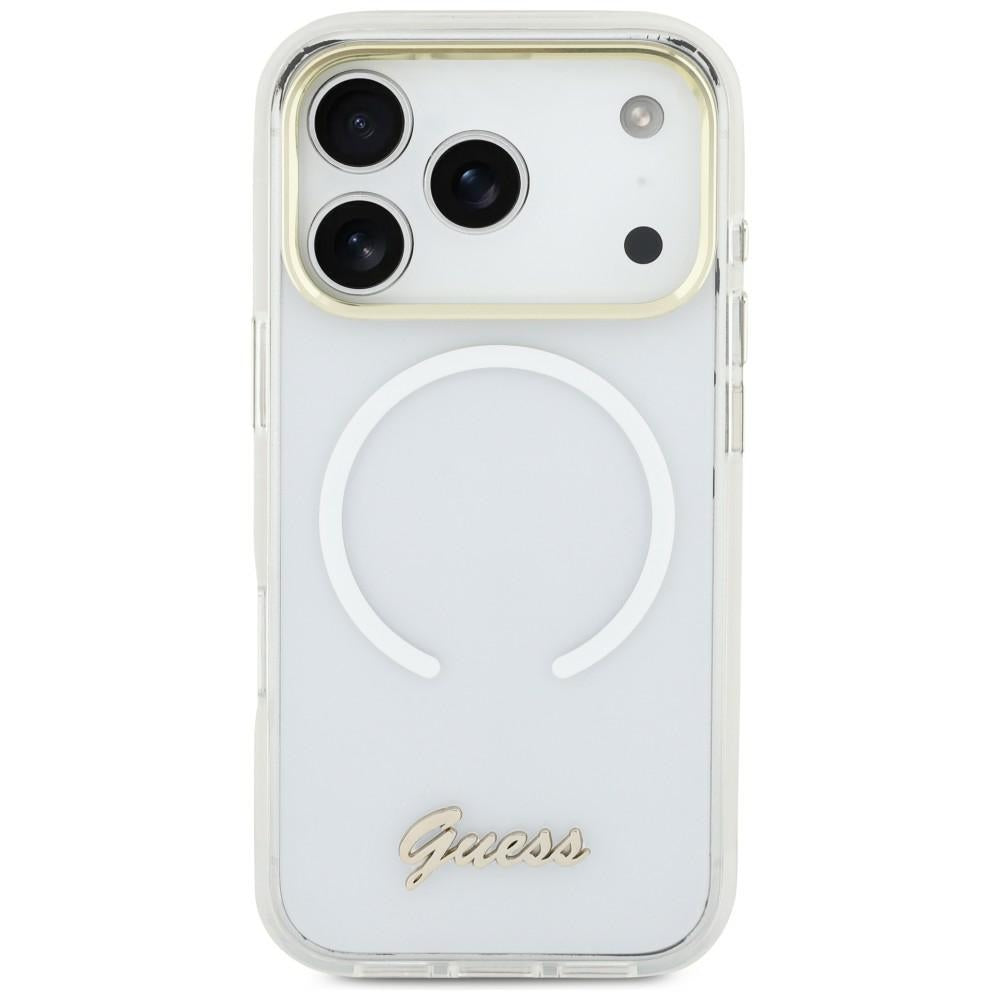 Guess IML Gradient Script Metal MagSafe Dėklas, skirtas iPhone Air - White
