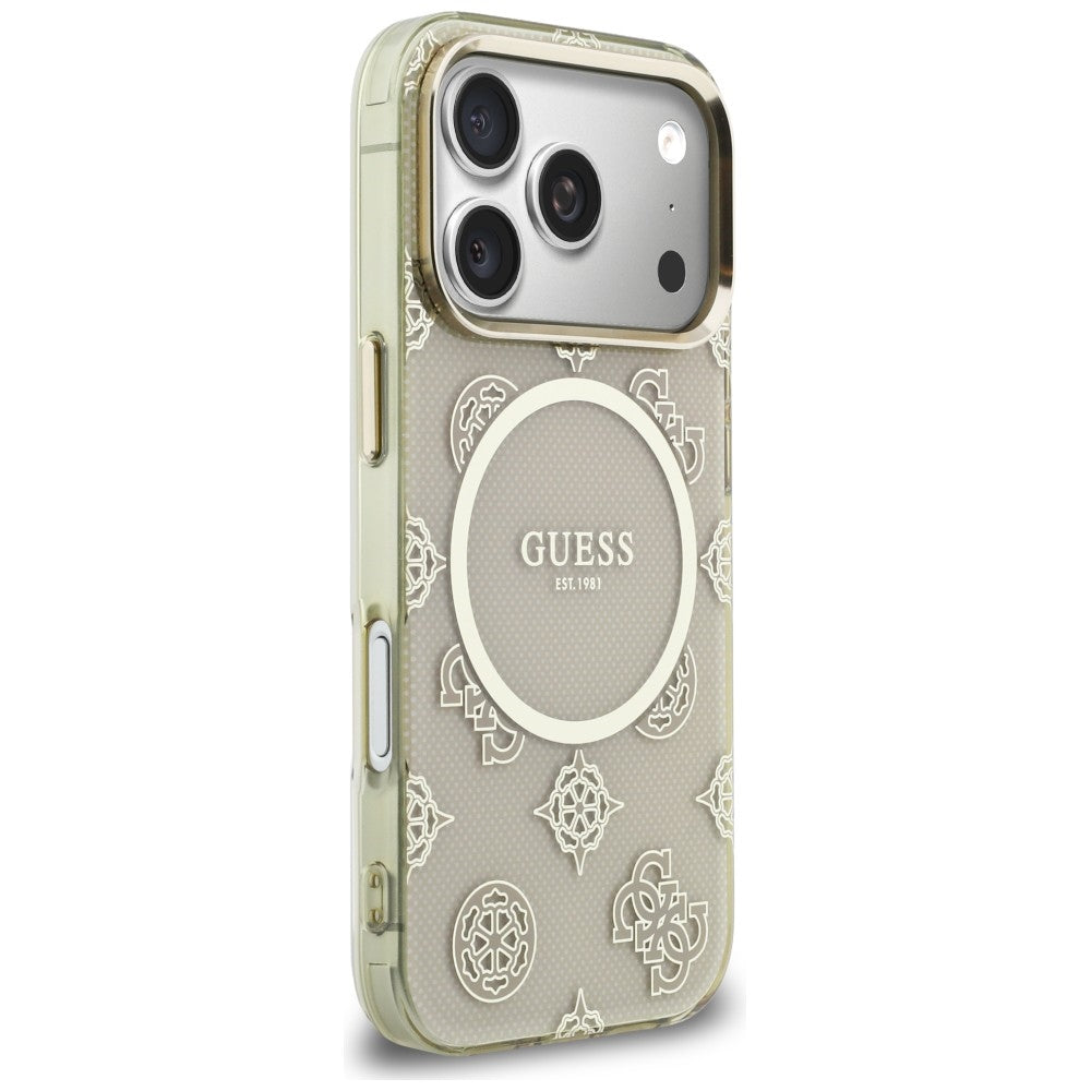 Guess IML Bijūnų taškas MagSafe Dėklas, skirtas iPhone 17 Pro - Beige