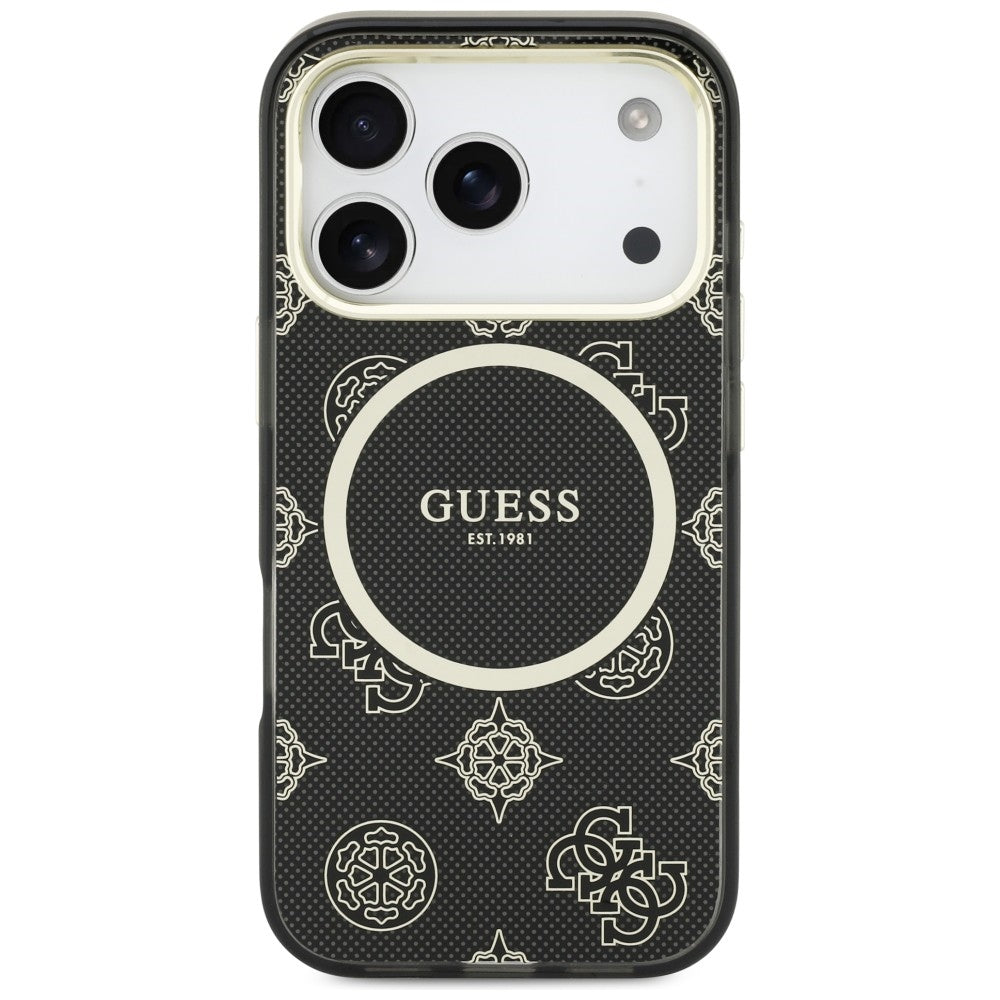 Guess IML Bijūnų taškas MagSafe Dėklas, skirtas iPhone 17 Pro - Black