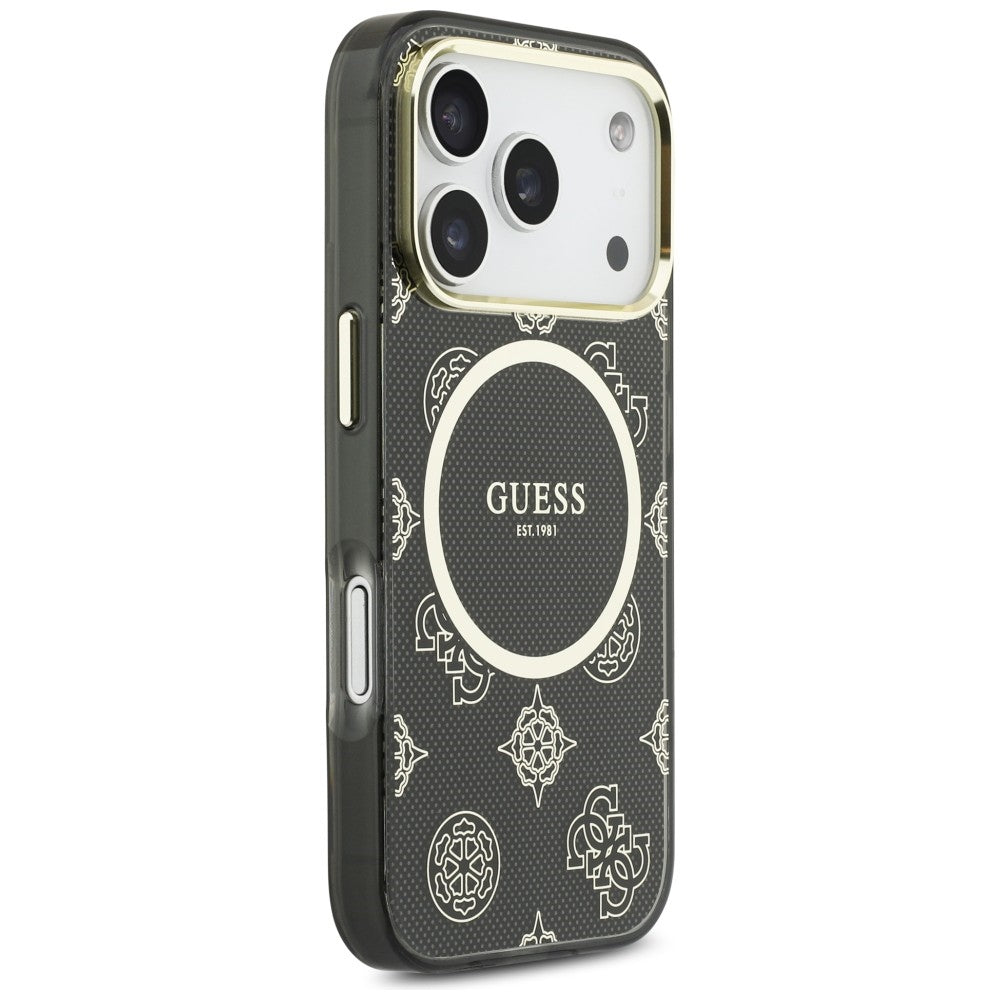 Guess IML Bijūnų taškas MagSafe Dėklas, skirtas iPhone 17 Pro - Black
