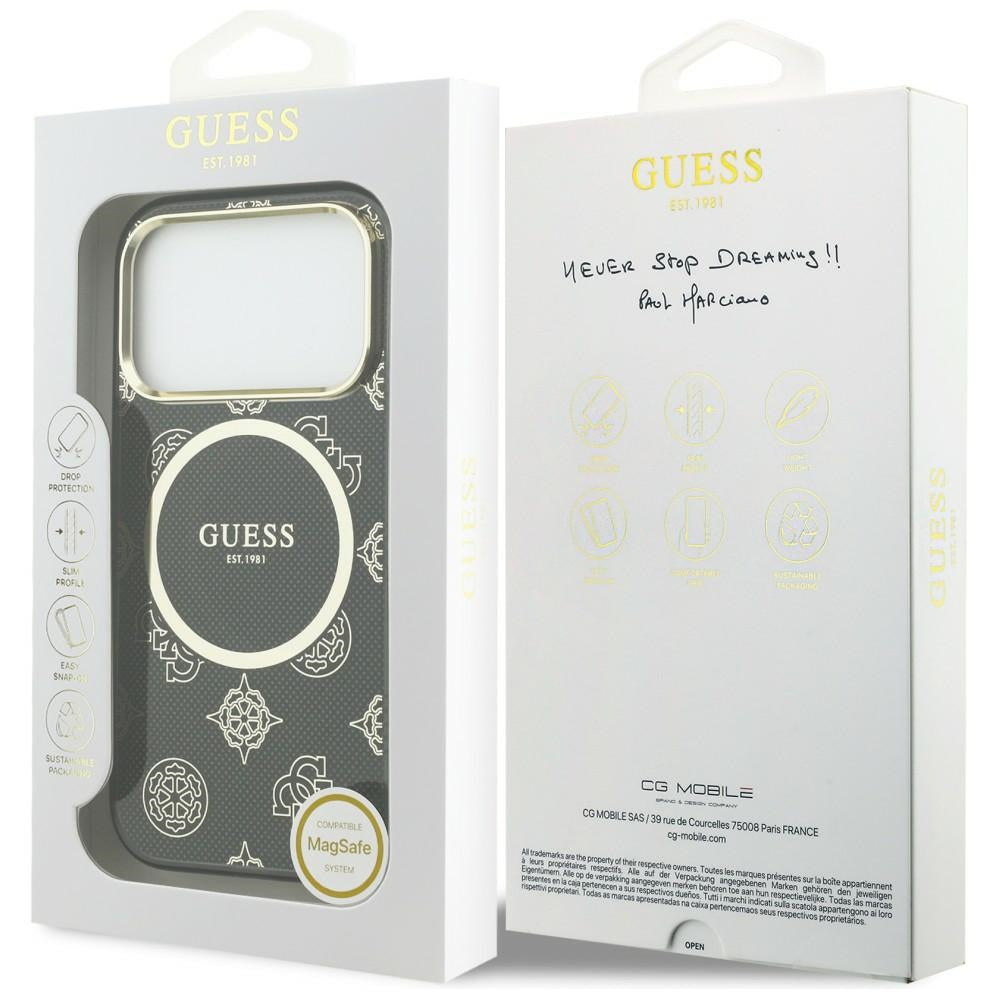 Guess IML Bijūnų taškas MagSafe Dėklas, skirtas iPhone 17 Pro - Black