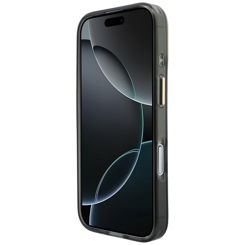 Guess IML Script Metal MagSafe Dėklas, skirtas iPhone 17 - Black