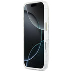 Guess IML Script Metal MagSafe Dėklas, skirtas iPhone 17 Pro Max - Clear