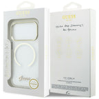 Guess IML Script Metal MagSafe Dėklas, skirtas iPhone 17 Pro - Aiškus