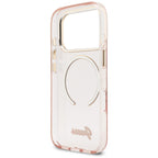 Guess IML Script Metal MagSafe Dėklas, skirtas iPhone 17 Pro – rožinis
