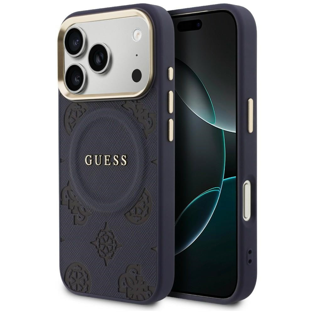 Guess Bijūnų karštas antspaudas MagSafe Dėklas, skirtas iPhone 17 Pro - Blue