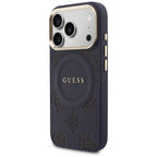 Guess Bijūnų karštas antspaudas MagSafe Dėklas, skirtas iPhone 17 Pro - Blue