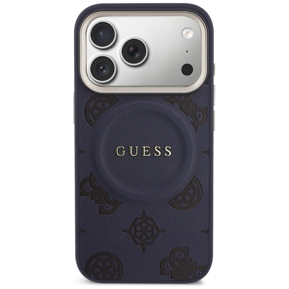 Guess Bijūnų karštas antspaudas MagSafe Dėklas, skirtas iPhone 17 Pro - Blue