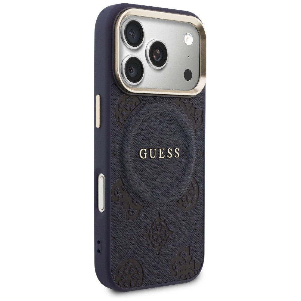 Guess Bijūnų karštas antspaudas MagSafe Dėklas, skirtas iPhone 17 Pro - Blue