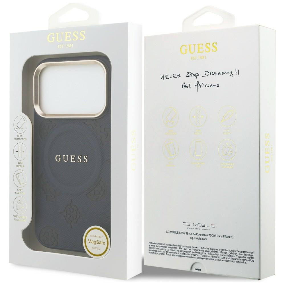 Guess Bijūnų karštas antspaudas MagSafe Dėklas, skirtas iPhone 17 Pro - Blue