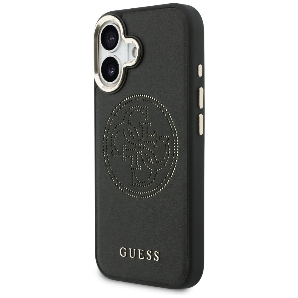 Guess Perforuotas 4G MagSafe dėklas, skirtas iPhone 17 - black