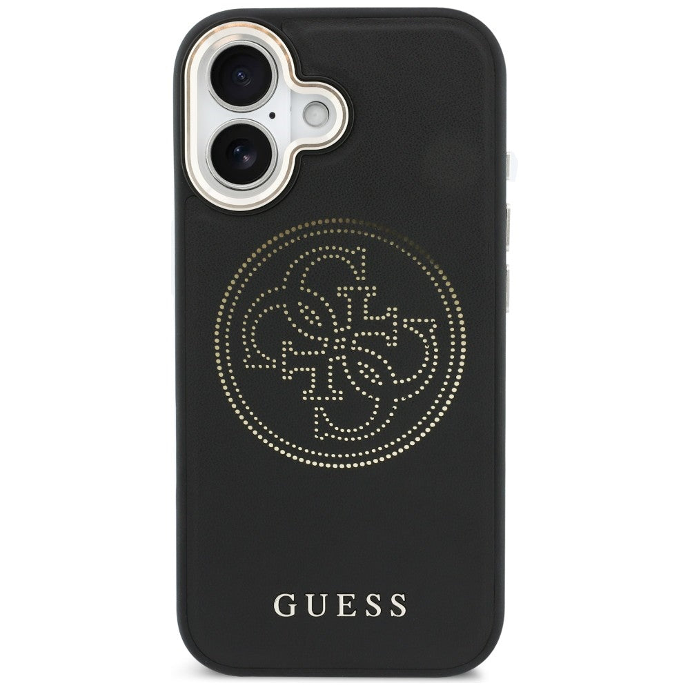 Guess Perforuotas 4G MagSafe dėklas, skirtas iPhone 17 - black