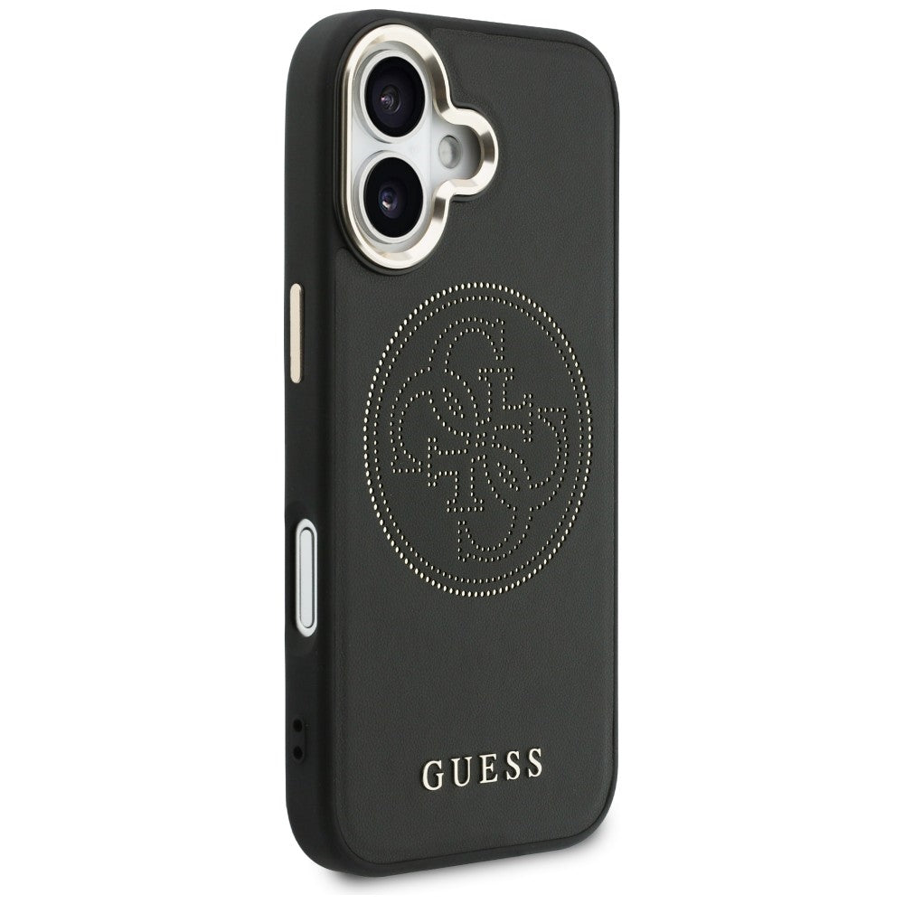 Guess Perforuotas 4G MagSafe dėklas, skirtas iPhone 17 - black