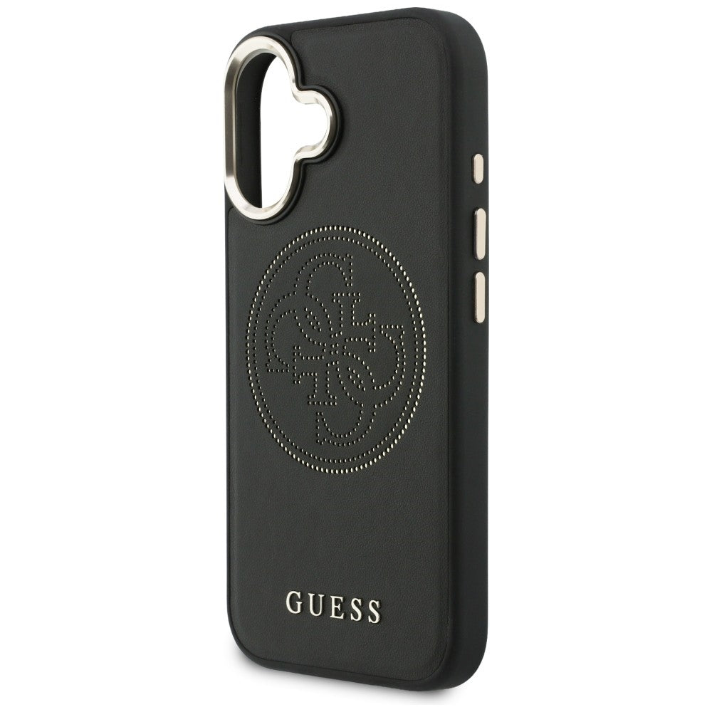 Guess Perforuotas 4G MagSafe dėklas, skirtas iPhone 17 - black